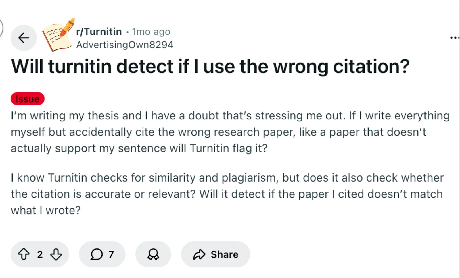 Pregunta de Reddit: ¿Turnitin detectará si uso una cita incorrecta? Pregunta de Reddit: ¿Turnitin detectará si uso una cita incorrecta?