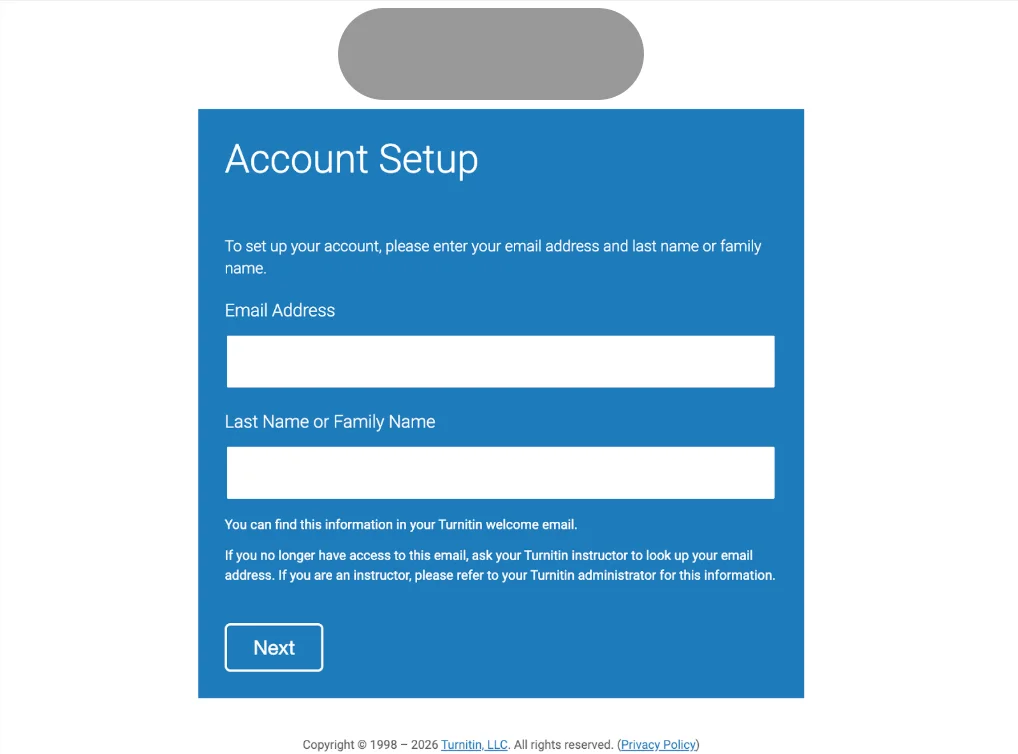 Página de configuración de la cuenta de Turnitin Página de configuración de la cuenta de Turnitin