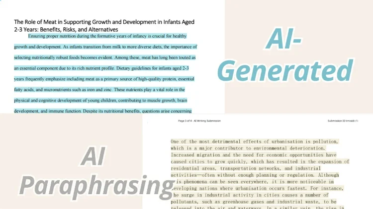 Turnitin AI Report Color Mark for AI Generated and Paraphrasing