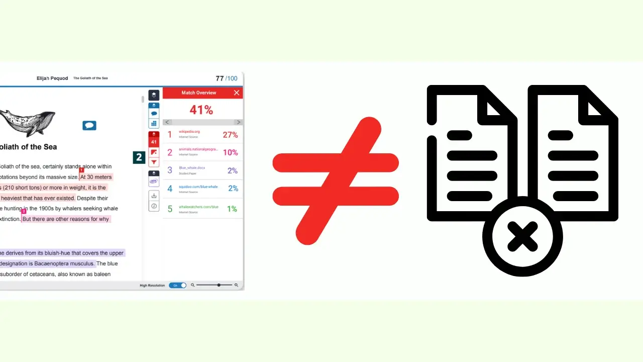 Turnitin Similarity Report Not Equal to Plagiarism